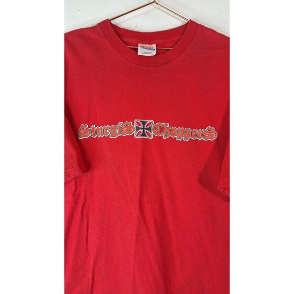 Vtg Y2K STURGIS CHOPPERS Tee Graphic T-Shirt Adult XL Biker Motorcycle Grunge - Picture 3 of 5
